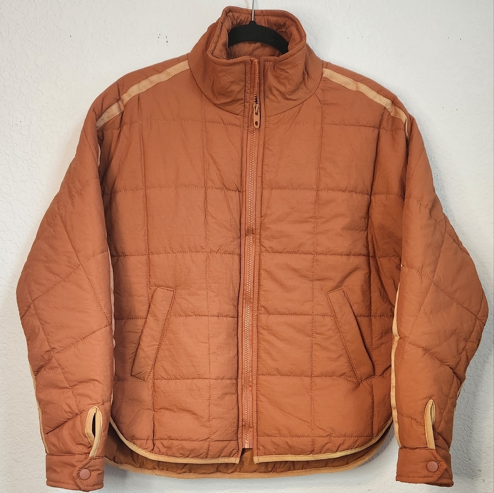 NWT KYL Quilted Lightweight‎ Orange Puffer Zip-Up Jacket, Size S